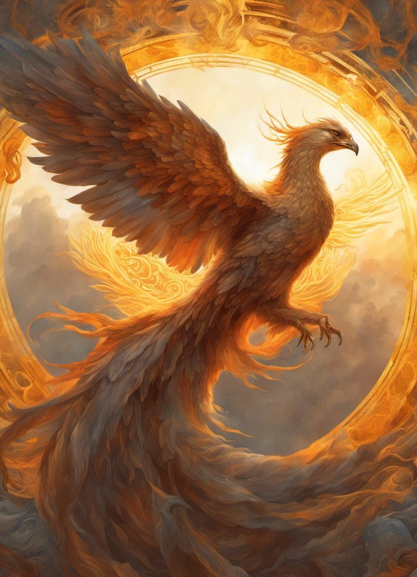 Fierce Phoenix Personifying the Sun, Mystical Render