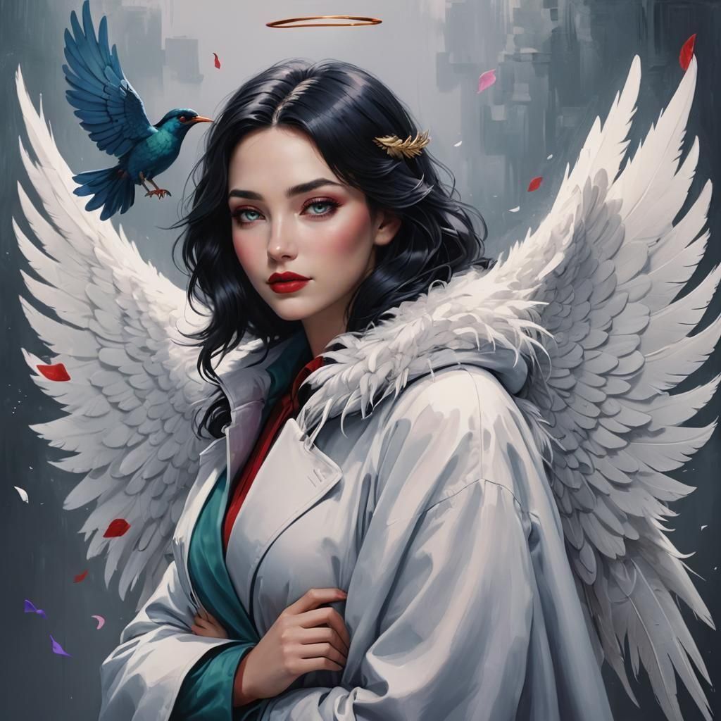 Umabel: Angel of Affection in Hyperrealistic Style