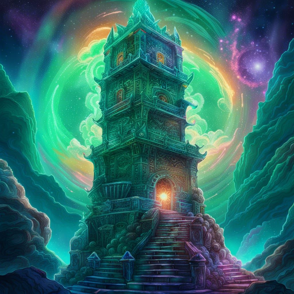 Jade Hard Light Wizard Tower: Astral Holographic Illustratio...