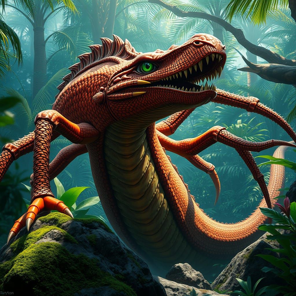 Dragon-Serpent Hybrid Reigns Over Tropical Realm