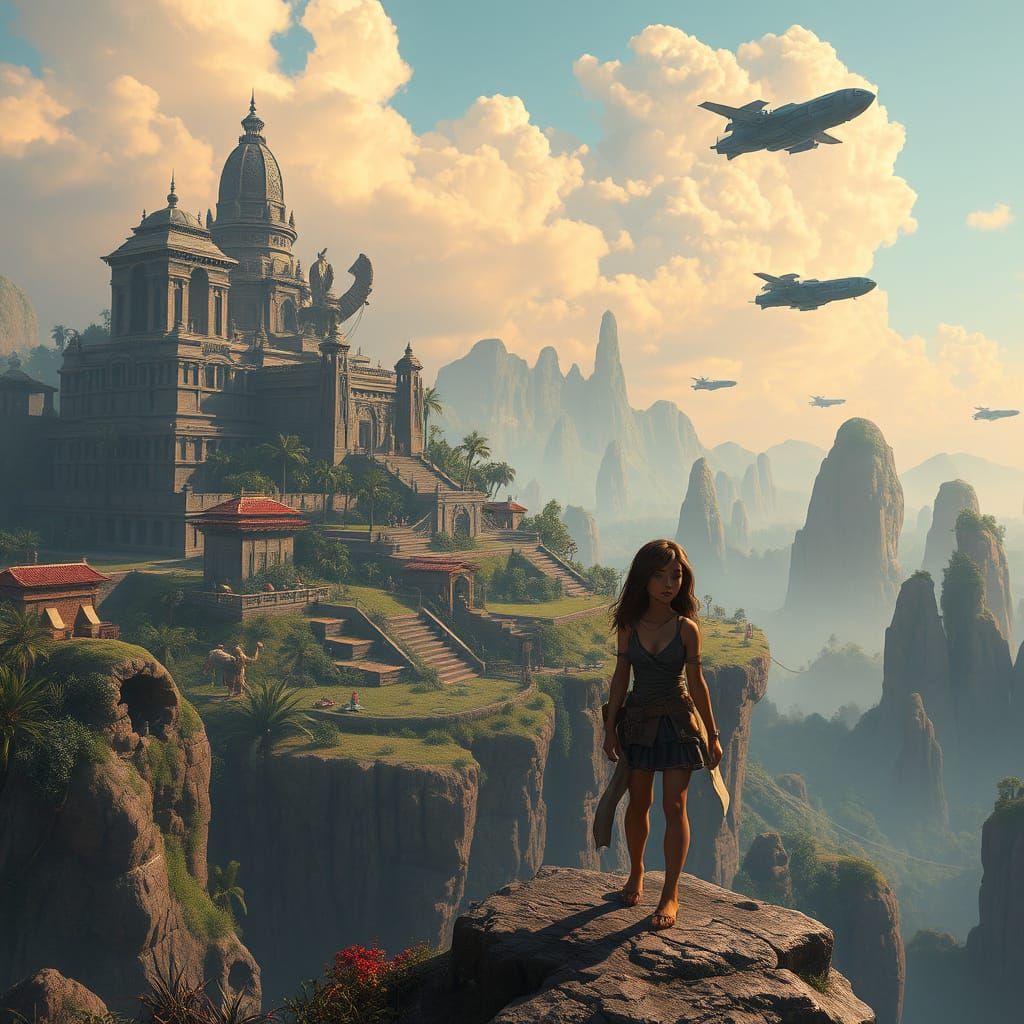 Ancient Civilization on a Majestic Floating Island