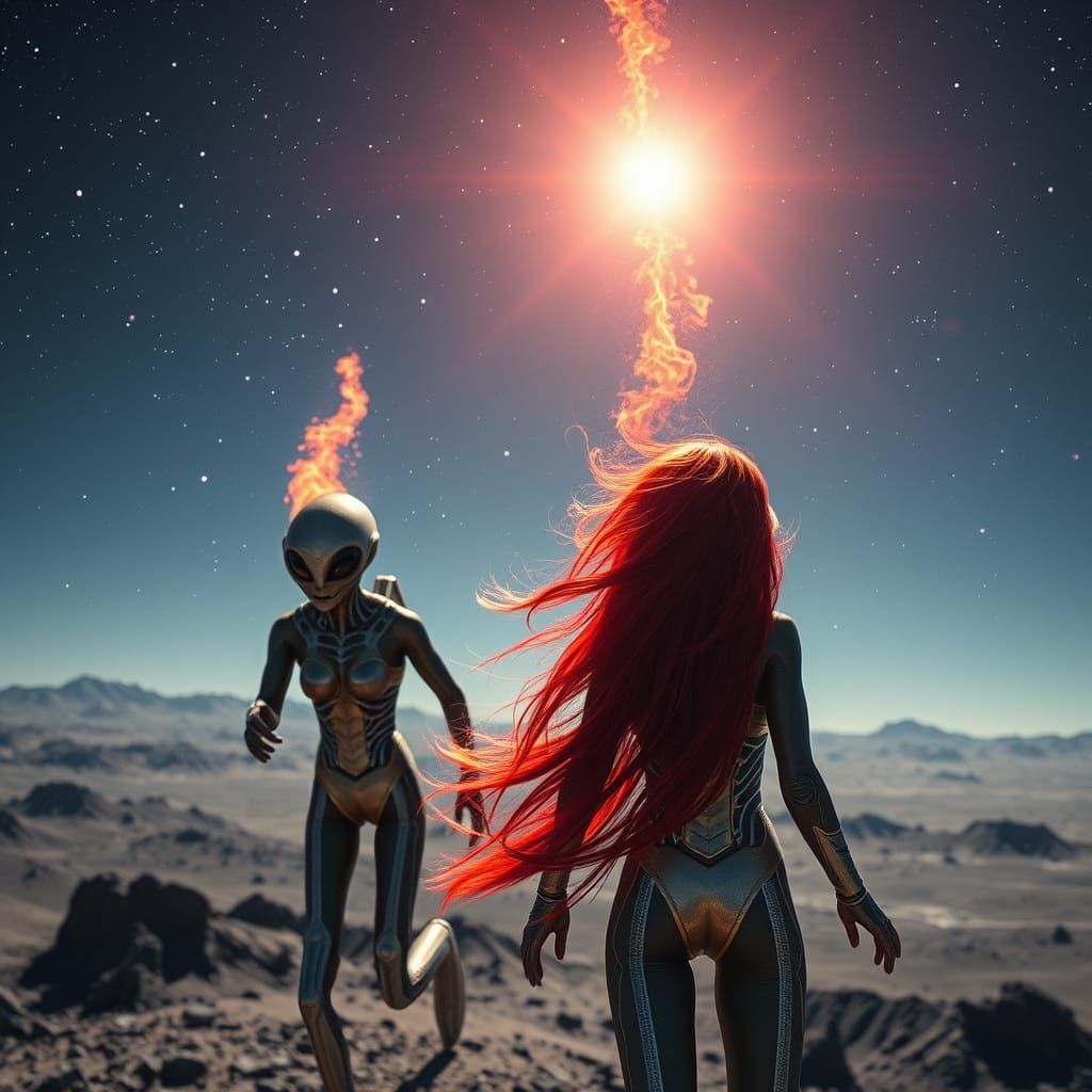 Starfire Escapes Aliens on Alien Planet