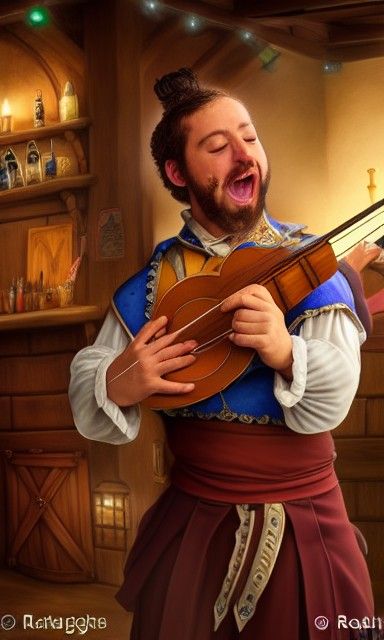 Fantasy Bard Plays Raucous Tavern Tune