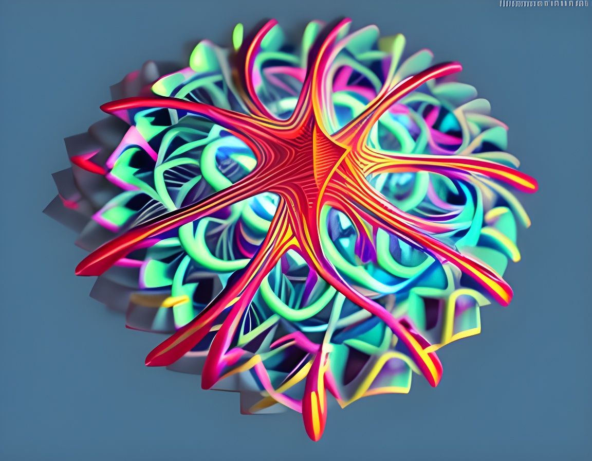 Geometric Fractal Art in 3D Render