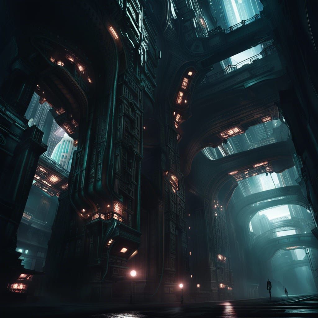 Cyberpunk City Ripped by Baroque Portal