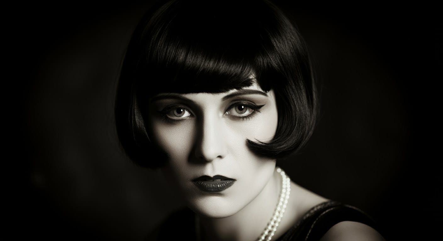 Vintage Flapper Starlet in Stormy Expression