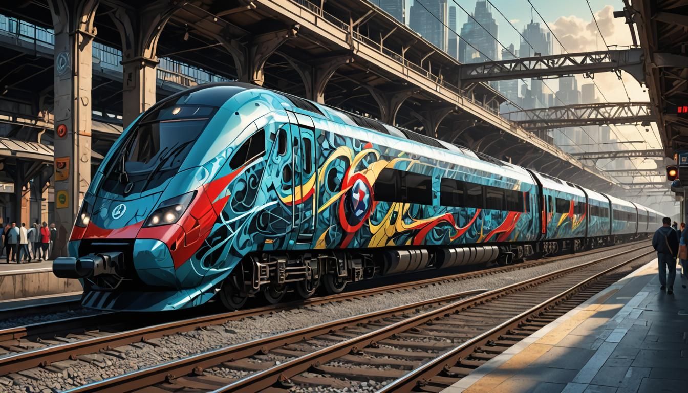 Abstract art on ICE train