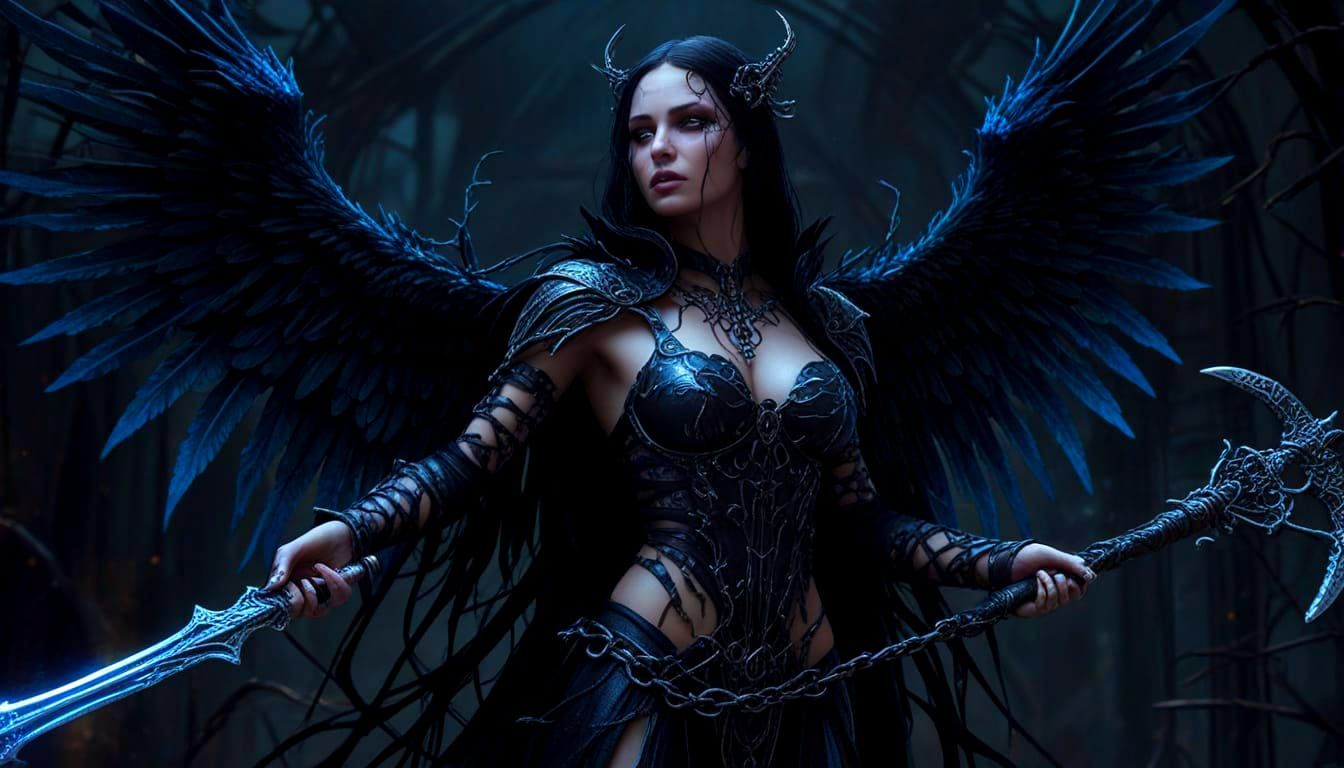 Gothic Angel of Death with Scythe