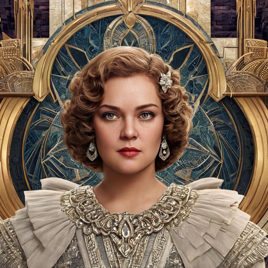 Detailed Art Deco Portrait Matte Painting