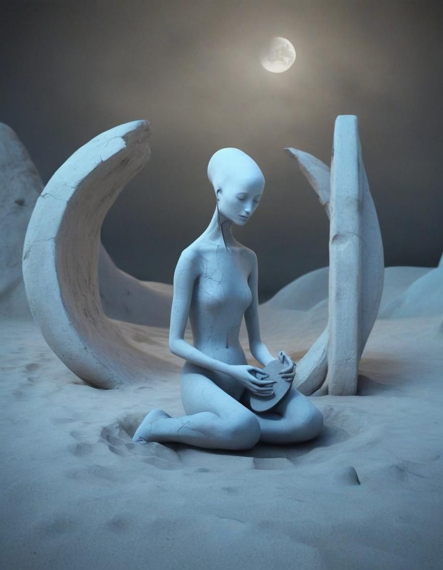 Abstract Cycladic Art with Rhythmic Patterns