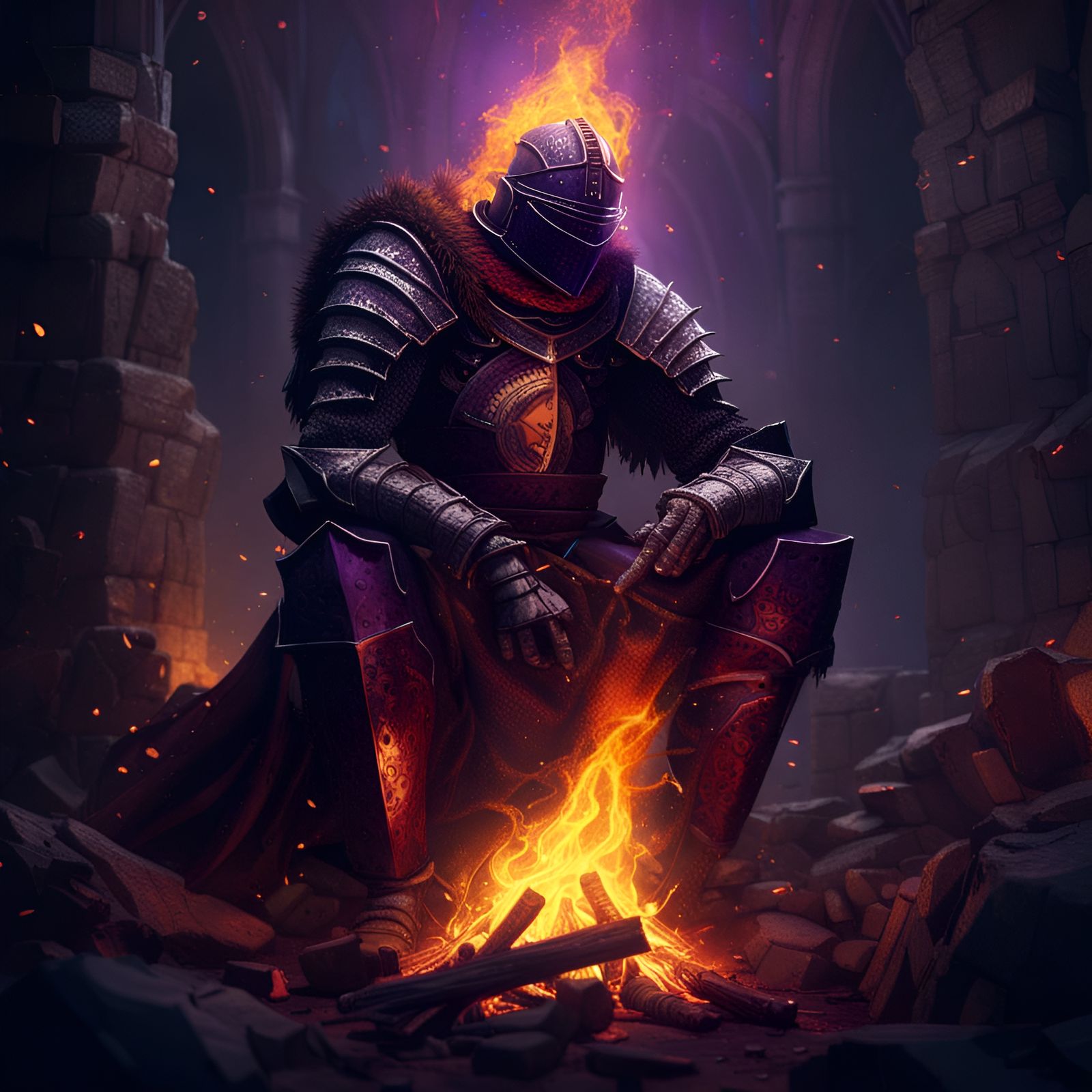 Dark Souls Bonfire: Dark Fantasy Concept Art