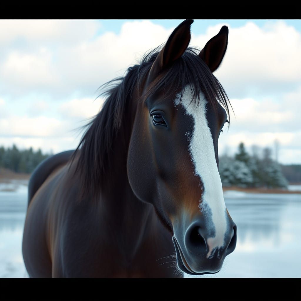 Epic Winter Scene Cinematic Film Still