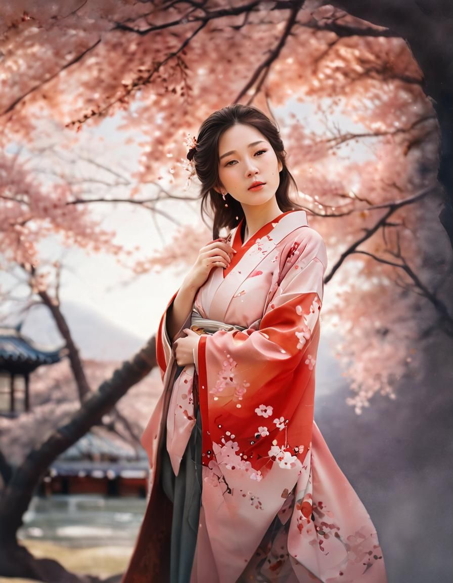 pregnant woman in a kimono