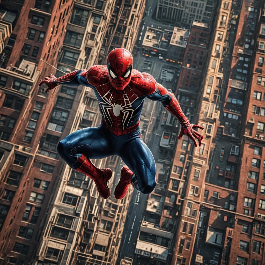 Hyperrealistic Spider-Man in Cinematic Composition