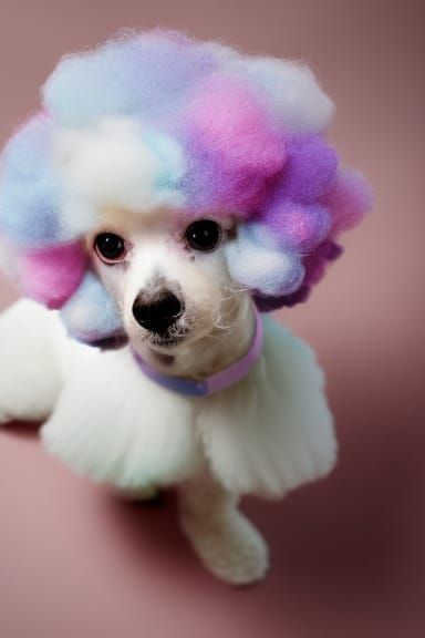 Cotton Candy Poodle in Professional Photography Style