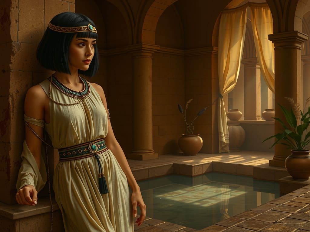 Ancient Egyptian Woman in an Interior Setting