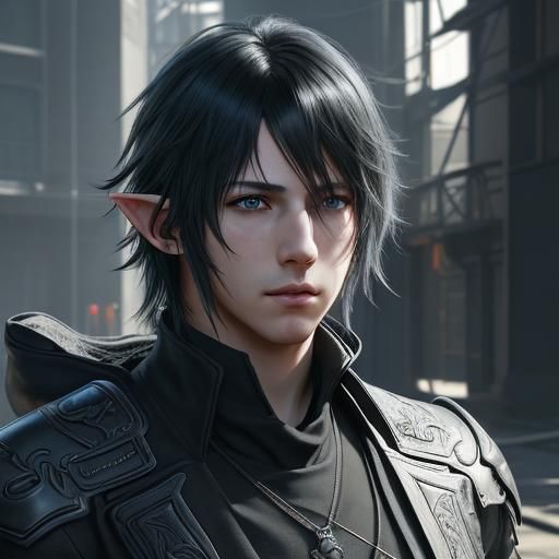 Teenage Noctis in Cyberpunk Style
