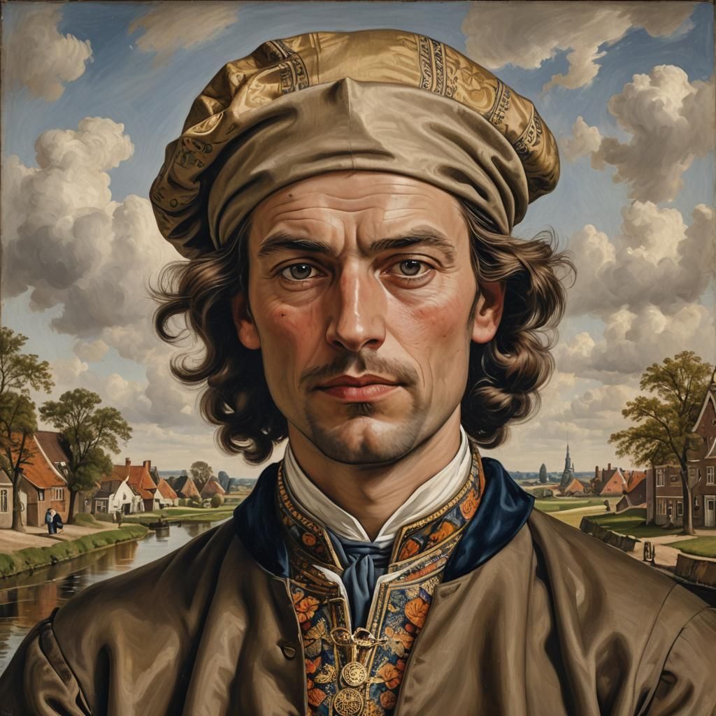 Dutch Master Portrait of a Man in Traditional Clothing
