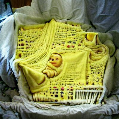 Old Yellow Baby Blanket Image