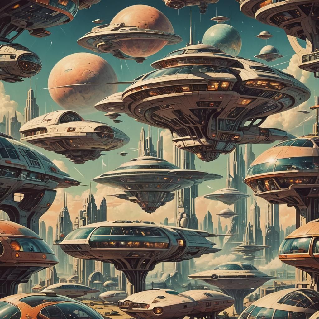 Retrofuturistic AI-Generated Image