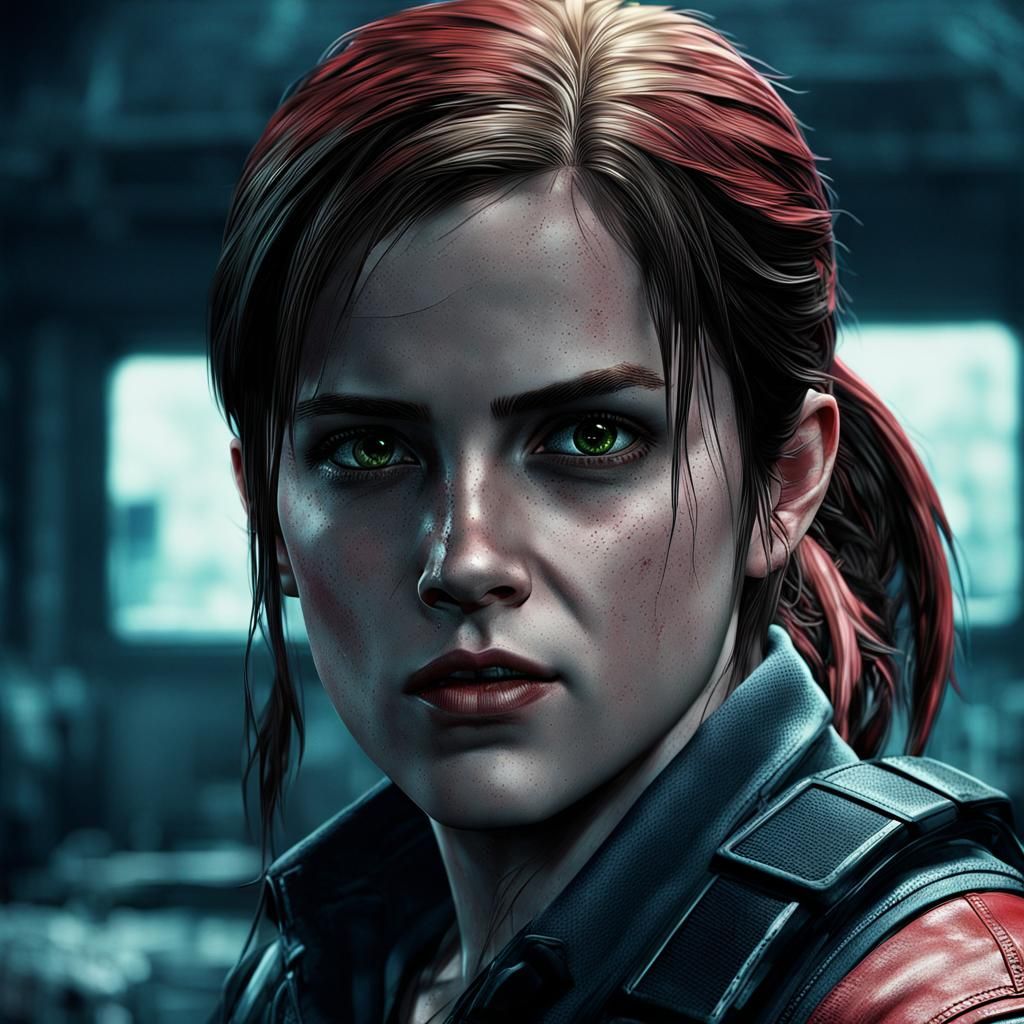 Emma Watson as Claire Redfield: Hyperrealistic Portrait