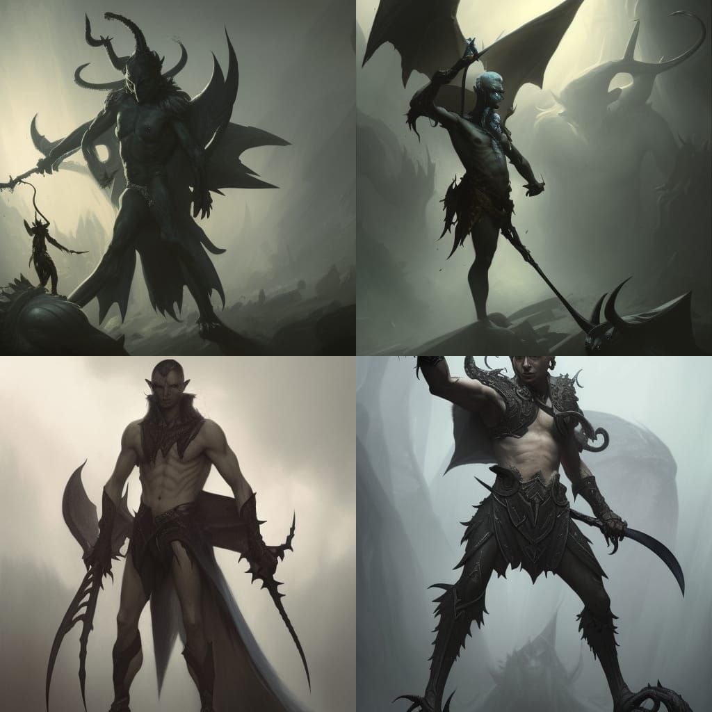 Elf with Devil: Dark Fantasy Art in 8K