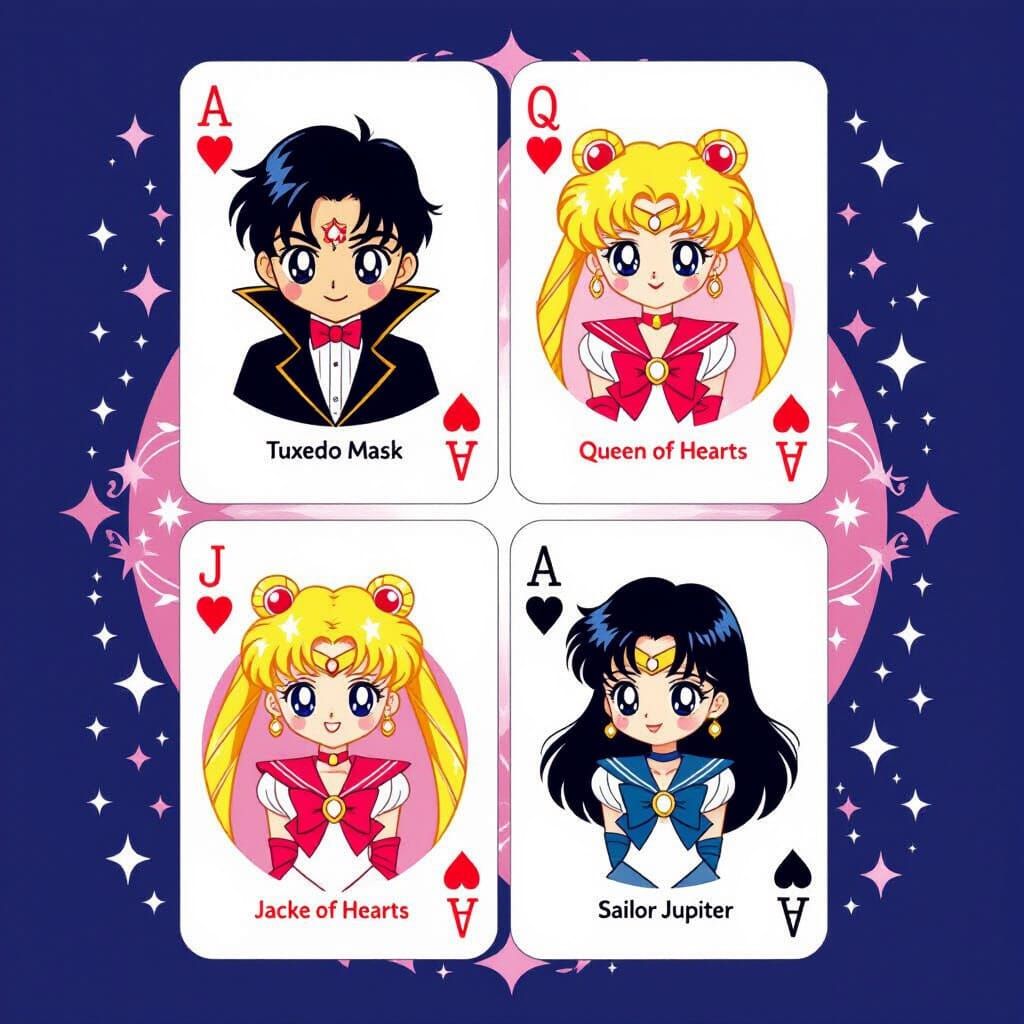Sailor Moon & Sega Characters as Playing Cards