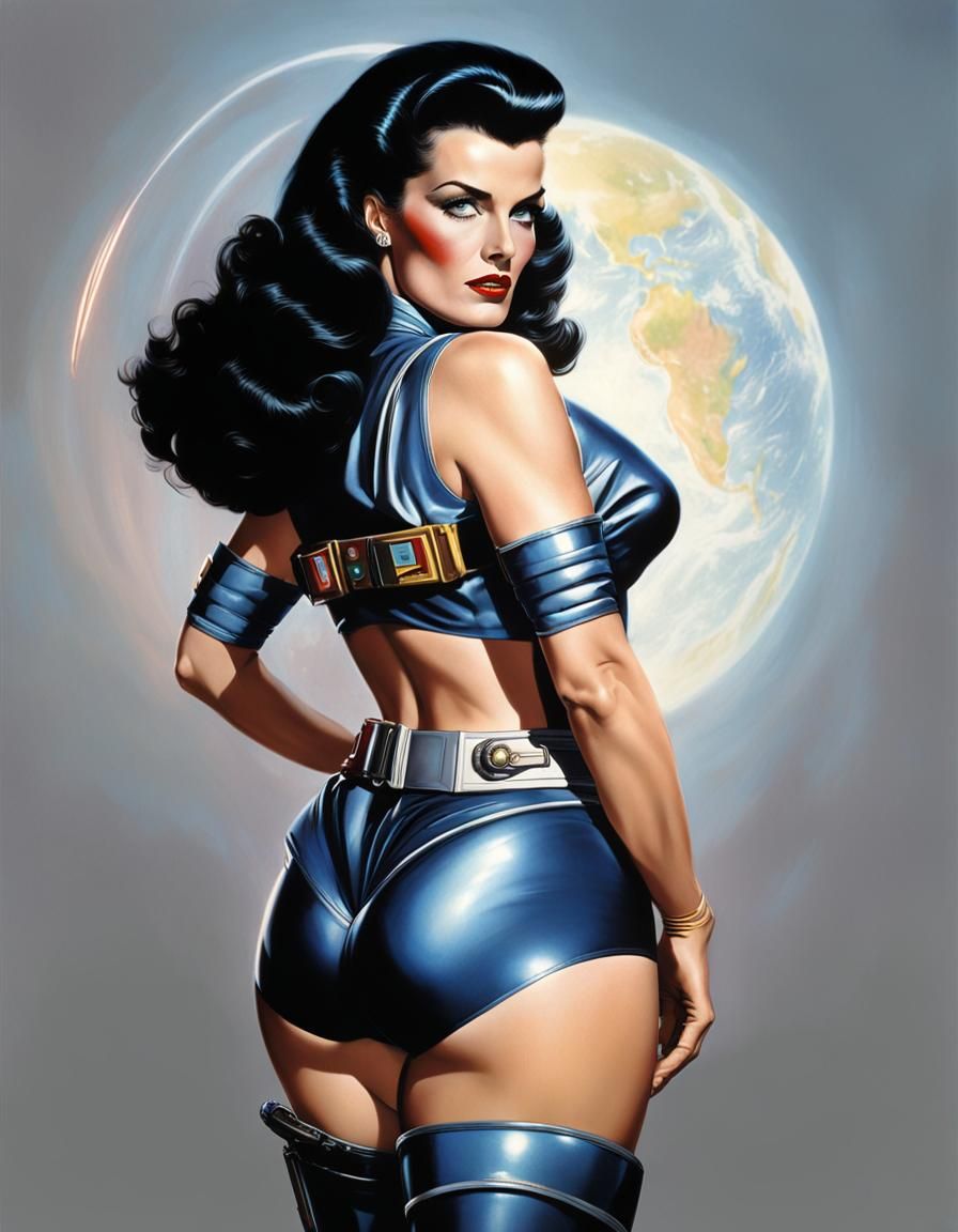 Retro Sci-Fi Woman in Classic Pinup Style