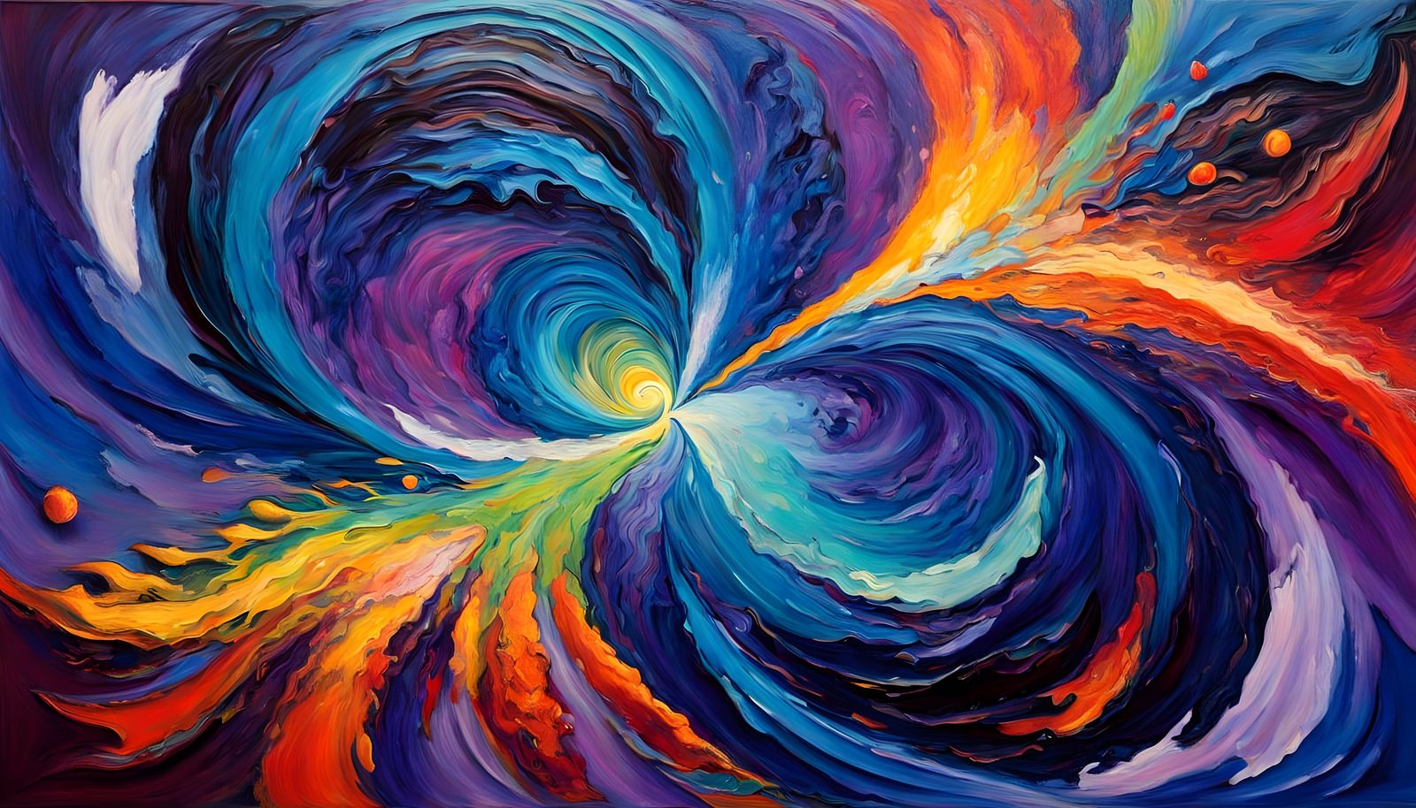Vivid Star Swirls in Impasto Oil Paint