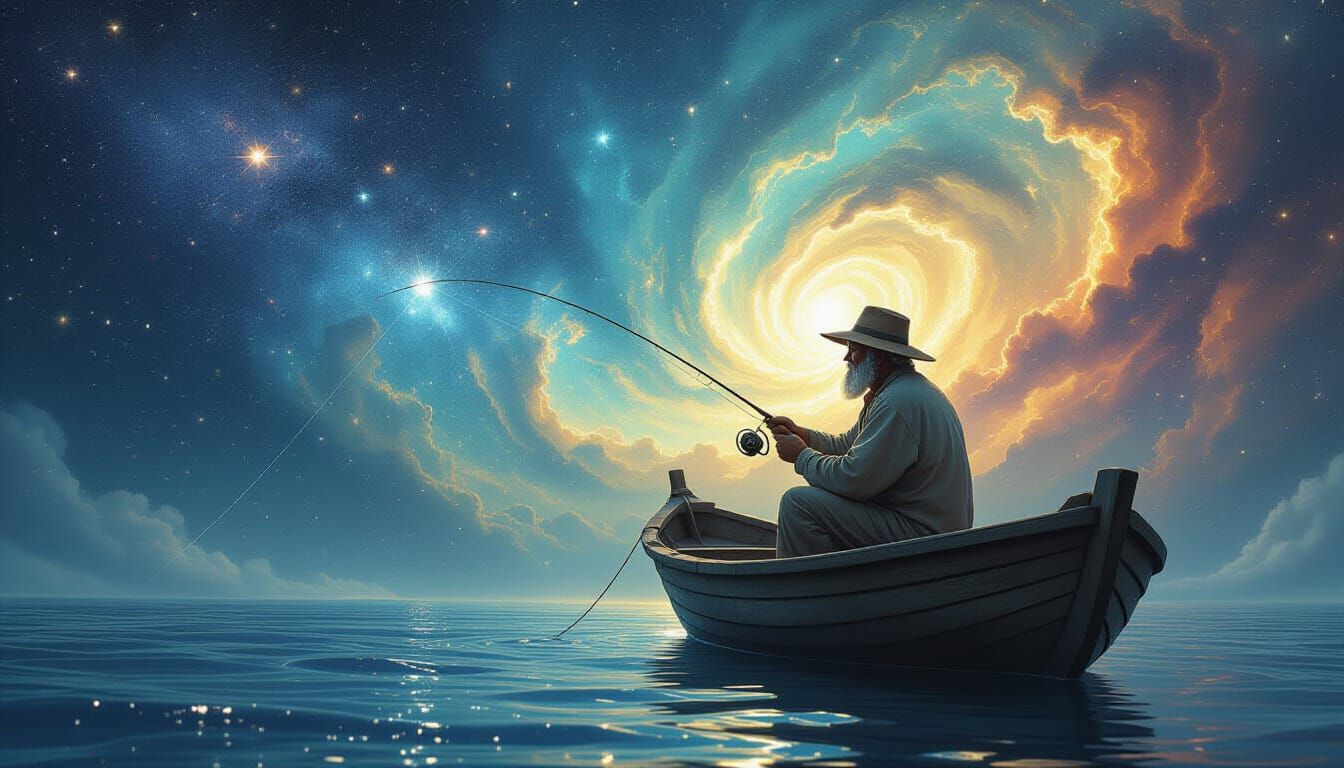 Cosmic Fisherman Casts Line Into Nebula