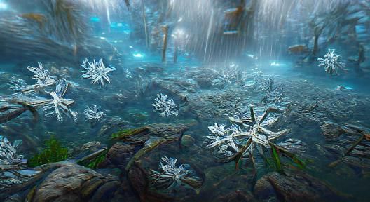 frozen snowflakes.