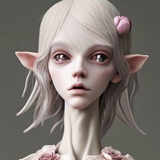 Ethereal Wood Elf with Pastel Roses