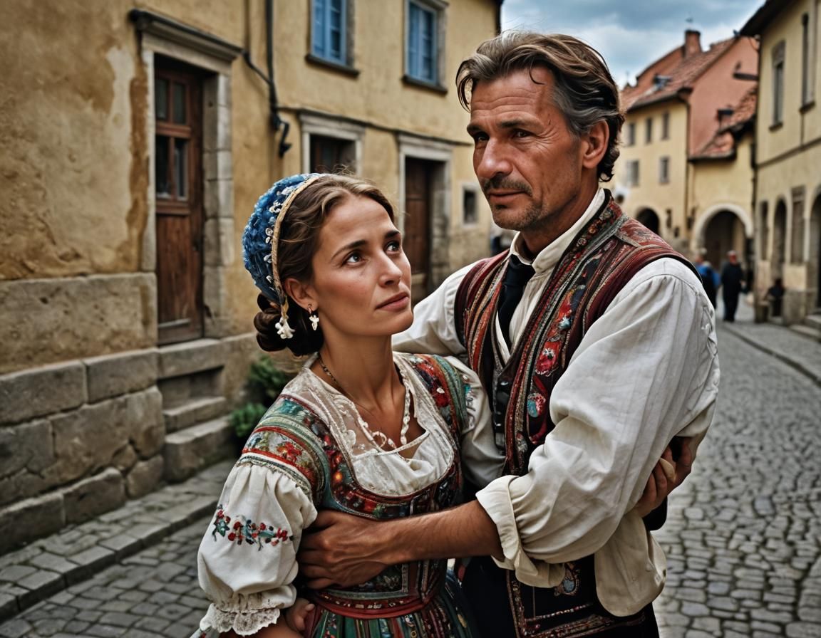 Moravian Woman Dancing in Kyjov Dress: Portrait