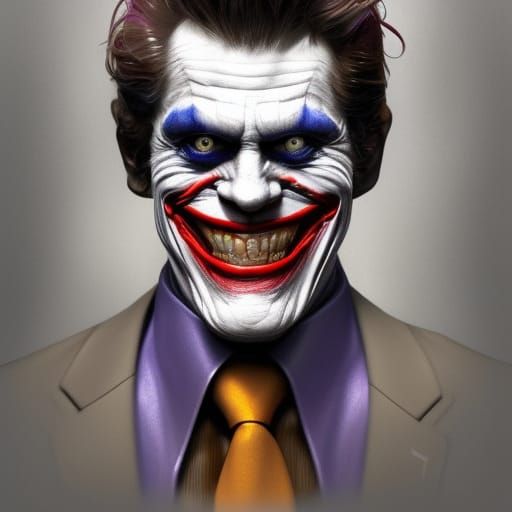 Joker Portrait in Hyperdetailed Digital Art Style