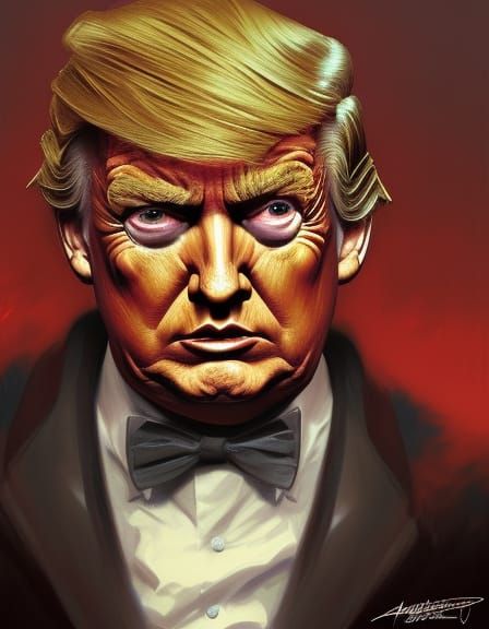 Surreal Freddy Krueger Donald Trump Portrait