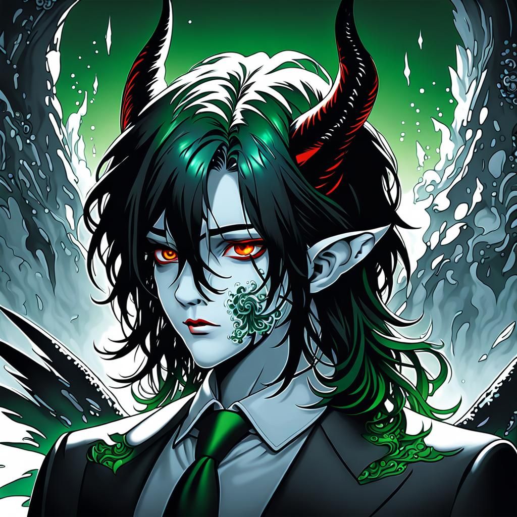 Demonic Figure in Business Suit: Dark Fantasy Portrait