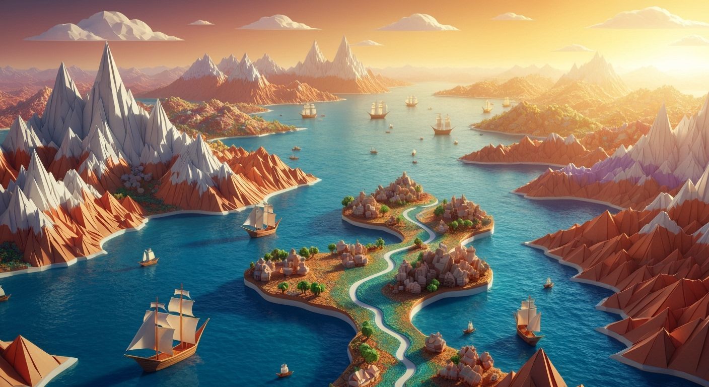 Origami Fantasy World: Paper Islands and Quilling Rivers