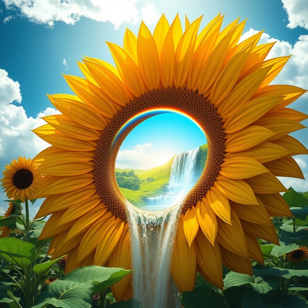Radiant Sunflower Blooms in Vibrant Golden Light