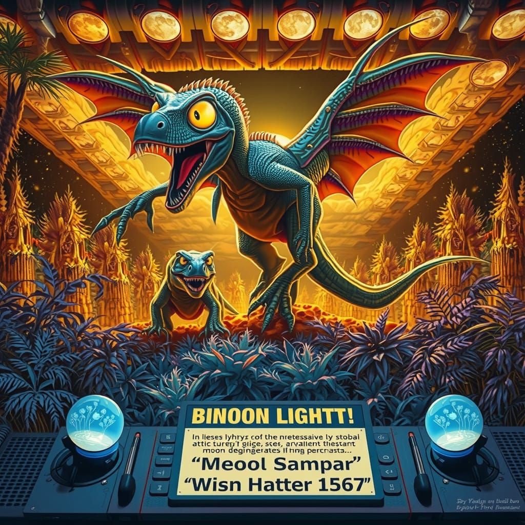 Moonlit Ambush: Prehistoric Predator Unleashes Fury in Vibra...