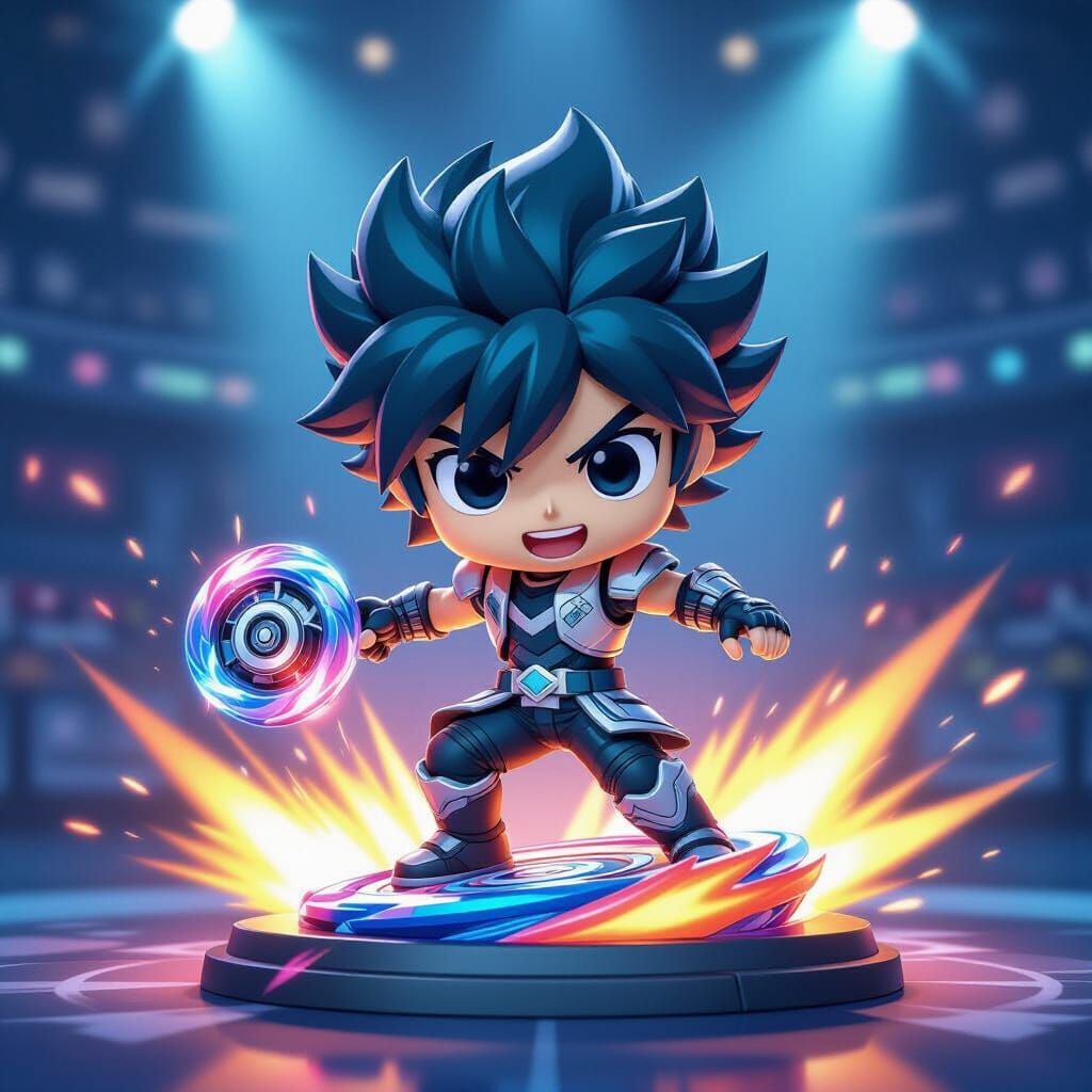 Dynamic Beyblade Funko Pop Figure in Action