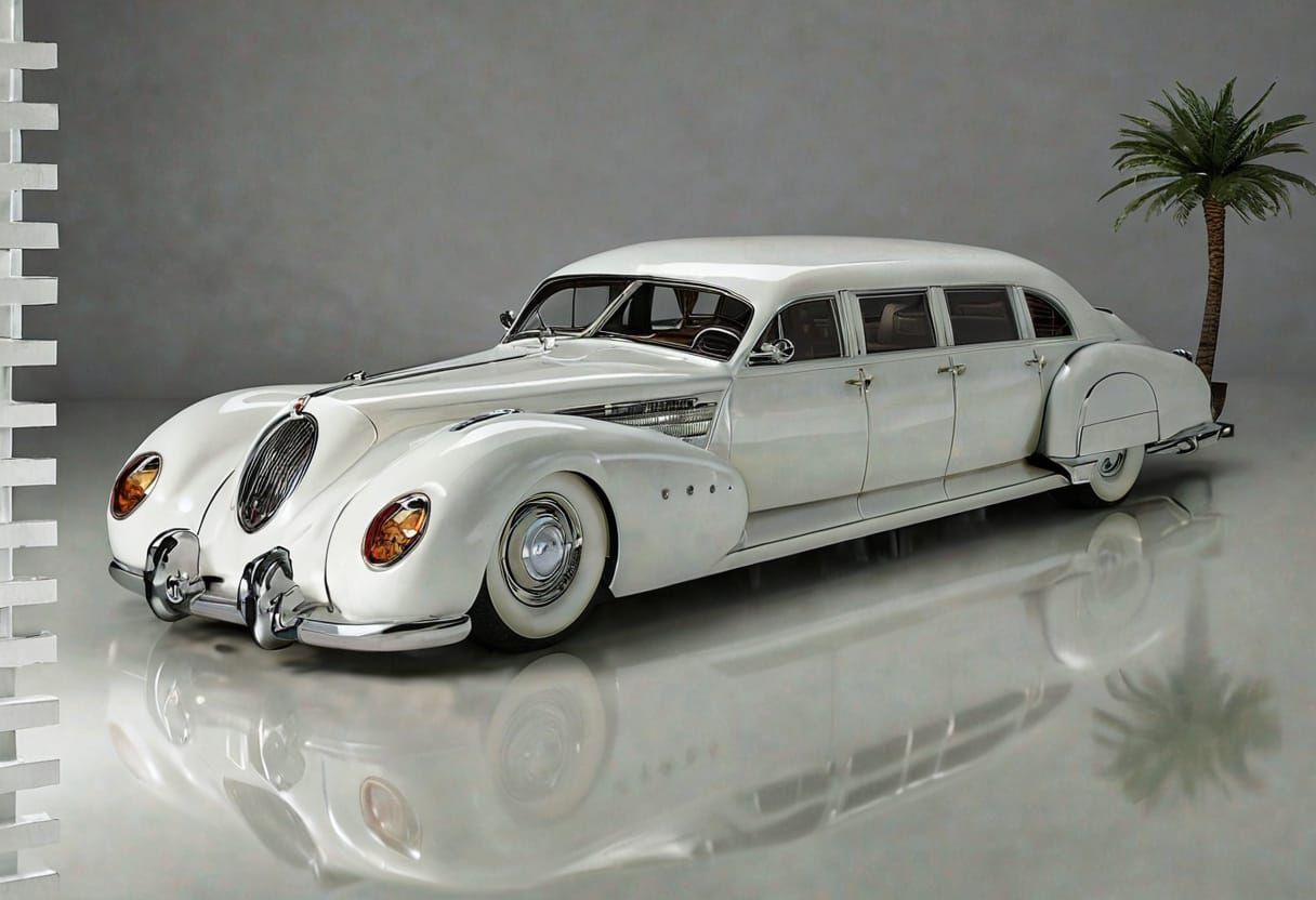 Elegant Art Deco Limousine in Luxurious Studio Setting