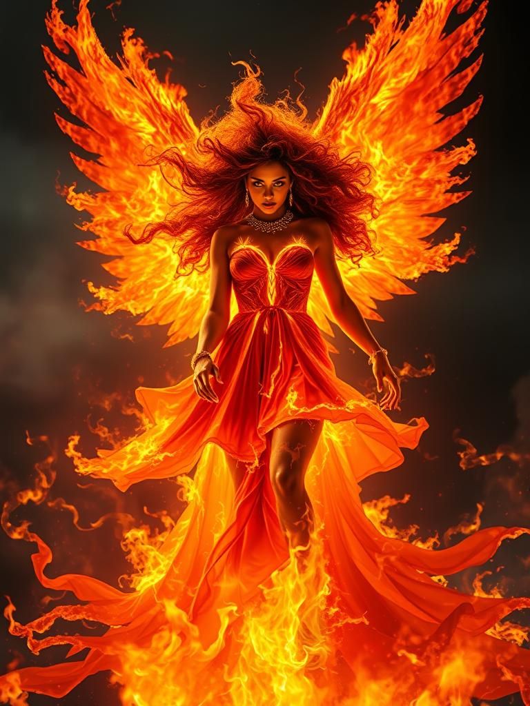 Majestic Flame Goddess in Scorched Domain