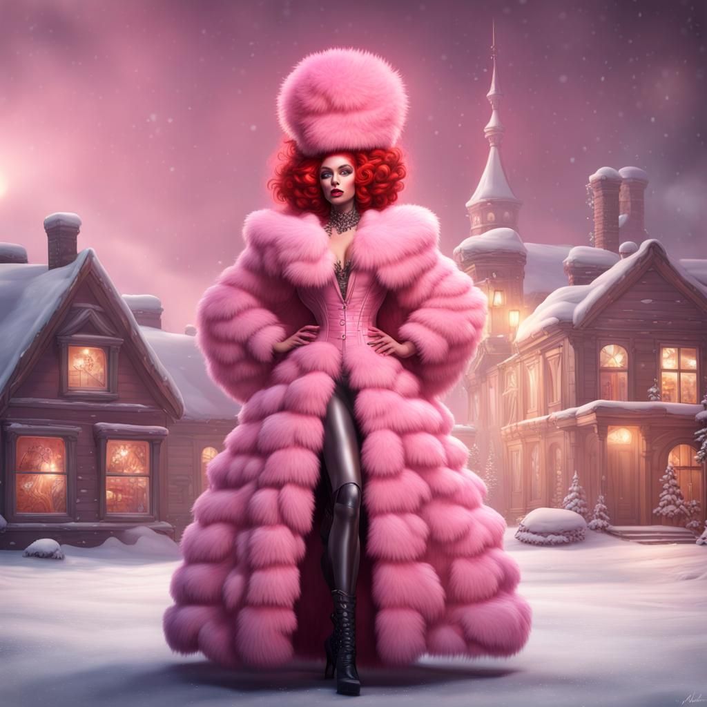 Drag Queen Builds Snowman in Hyperreal Digital Art