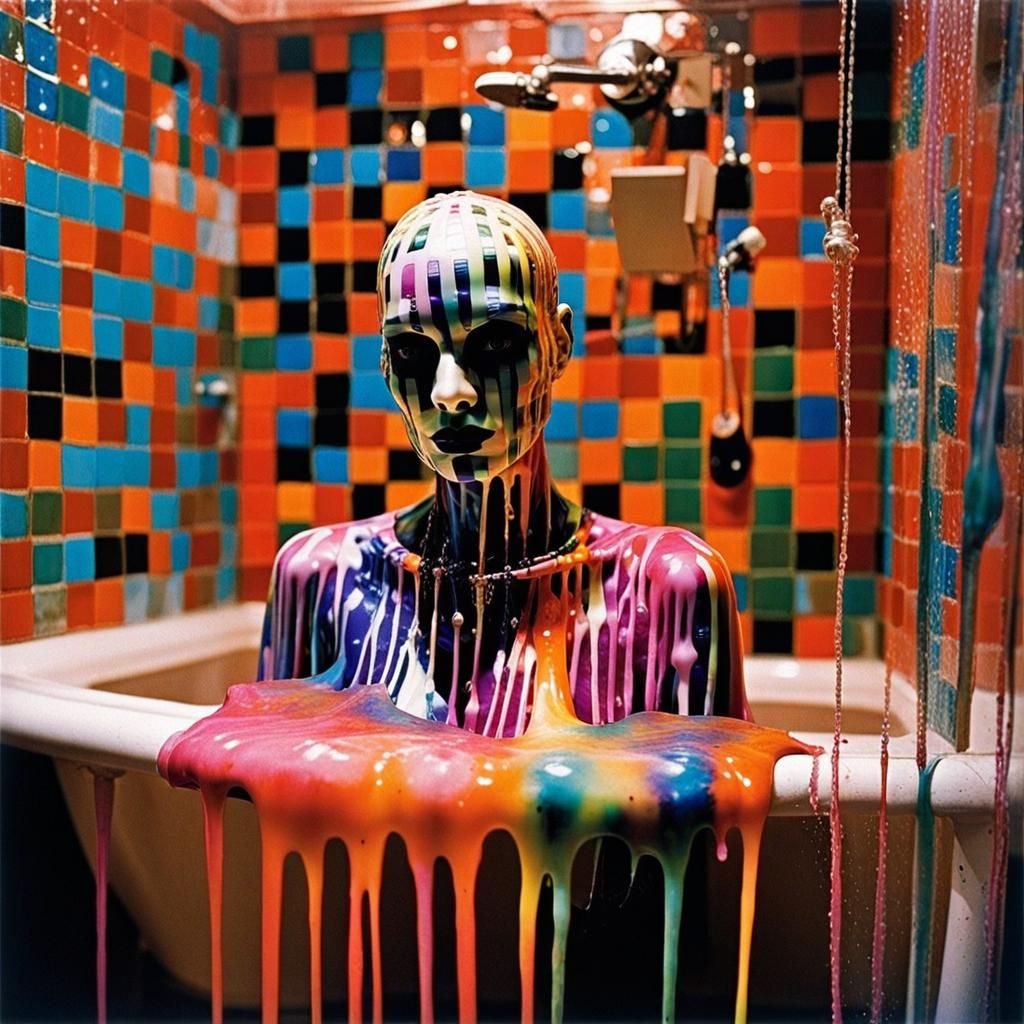 Creepy Mannequin Portrait with Psychedelic Lighting