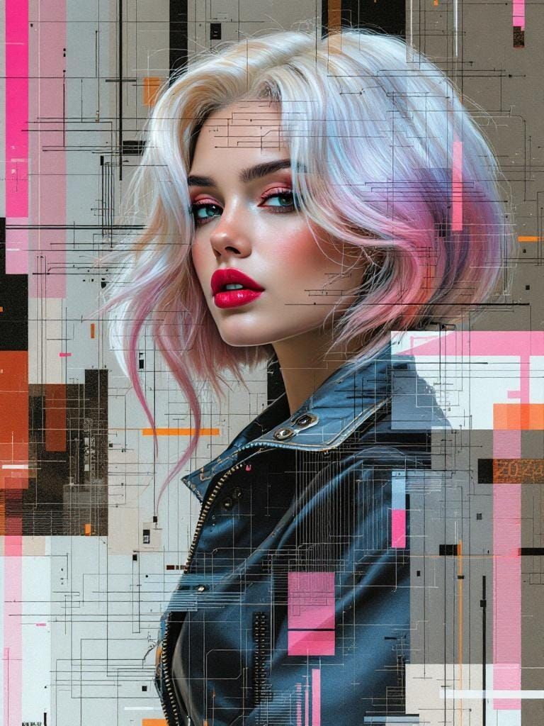 Renaissance Glitch: Metallic Pin-Up in Dürer Style