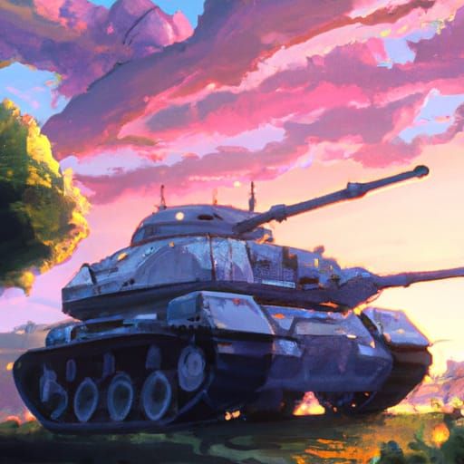 Tank in Studio Ghibli Anime Style