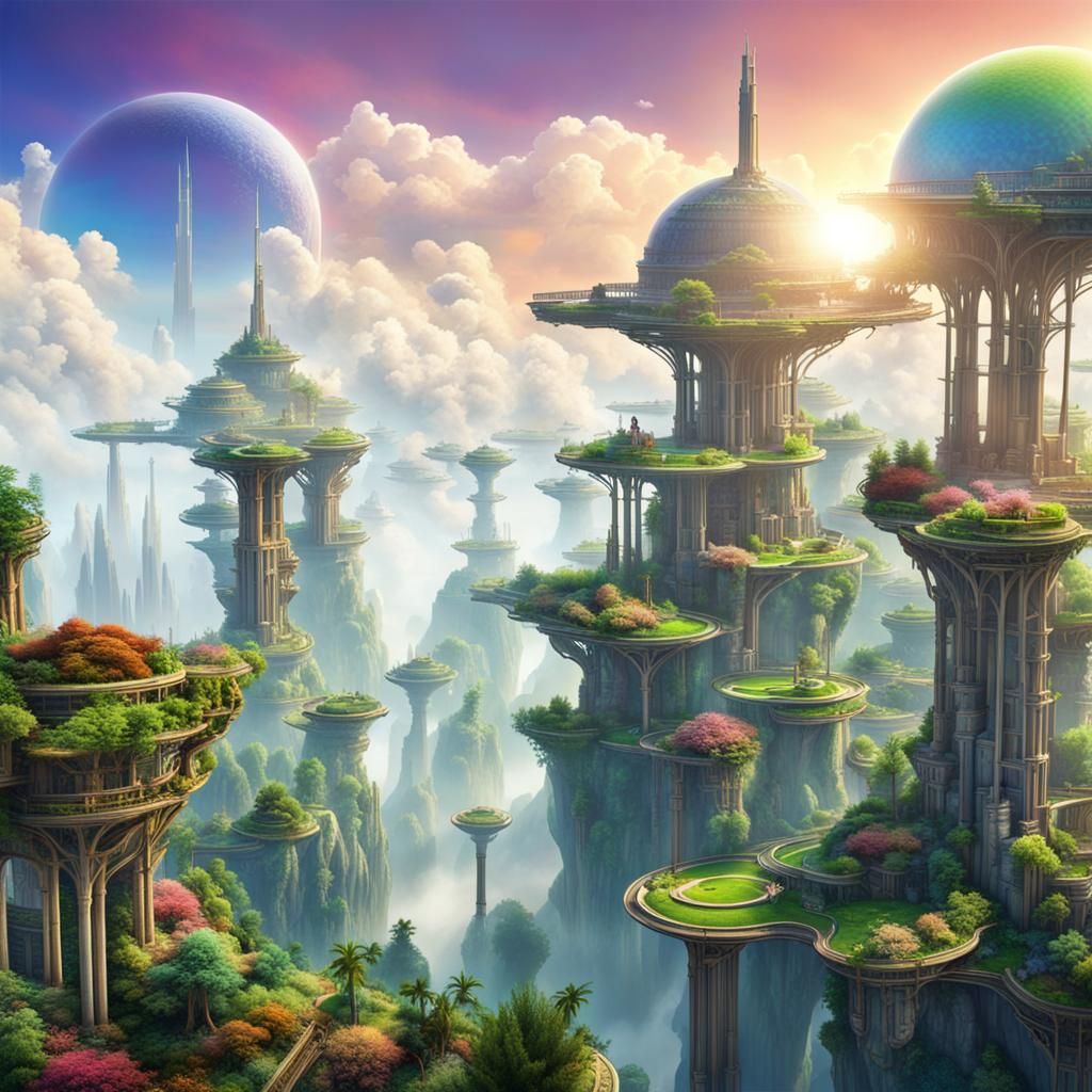Utopian Civilization Above the Clouds