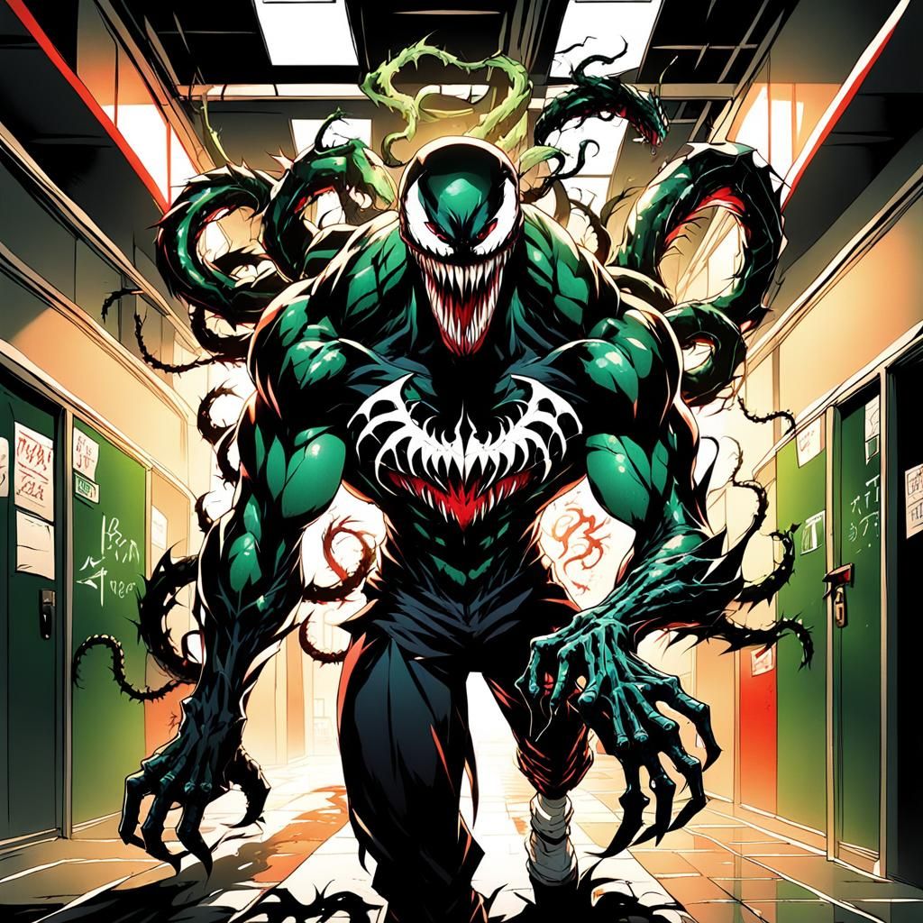 Anime Boy Transformation into Venomous Creature