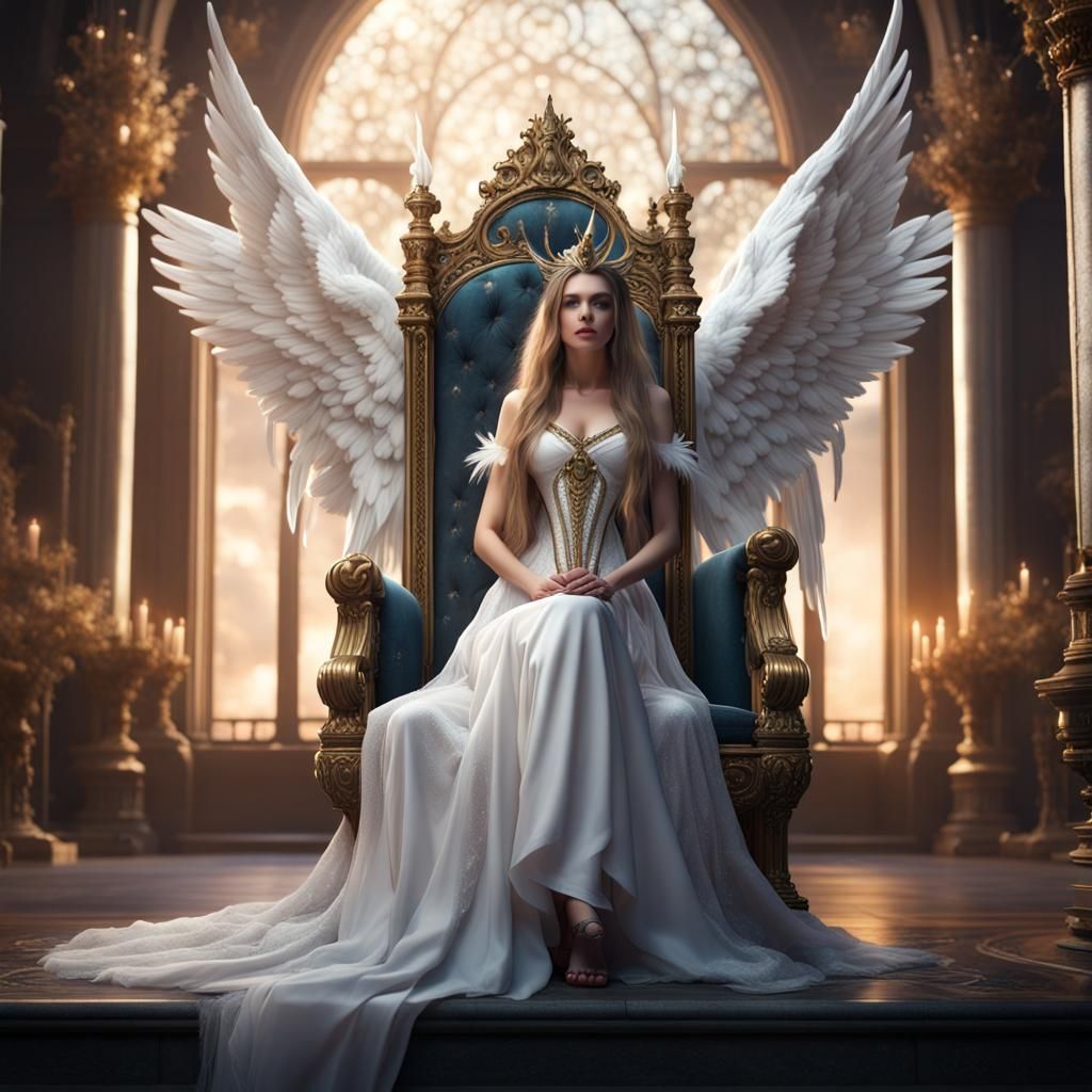 Unicorn Princess on Throne: Fantasy Concept Art