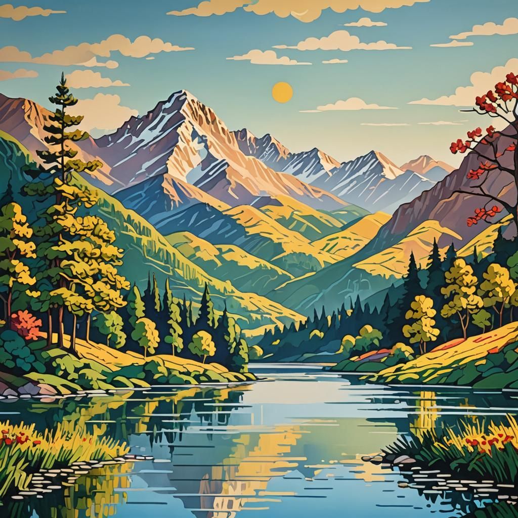 Pop Art Landscape Inspired by Impressionism